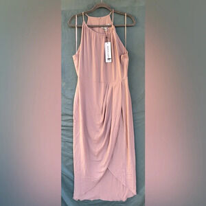 NWT Shona Joy Core High Neck Dress Pink Womens Sz 12 Halter Semi-Formal Cocktail